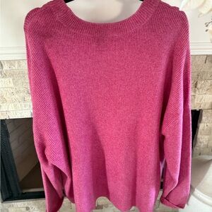 Saks Fifth Avenue Vibrant Pink Crew Neck Sweater